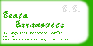 beata baranovics business card